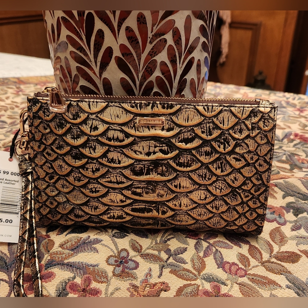 Brahmin Daisy RARE Assorted Color  Wristlet/Clutch, Embossed Leather, NWT